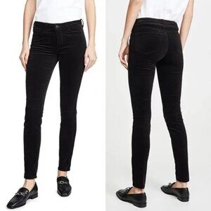 L'AGENCE Women's Marguerite Black Velvet High Rise Skinny Stretch Pants Jeans 25